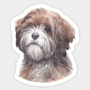 Tibetan Terrier Watercolor Art Sticker